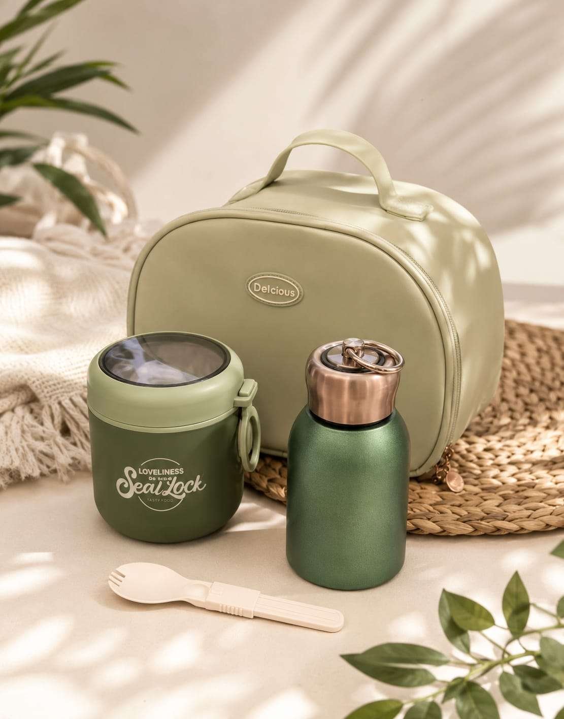 Drinkend 500ml Stainless Steel Lunch Box & 500ml Insulated Water Bottle Combo with Insulated Lunch Bag | Premium Lunch Set for Office, School & Travel